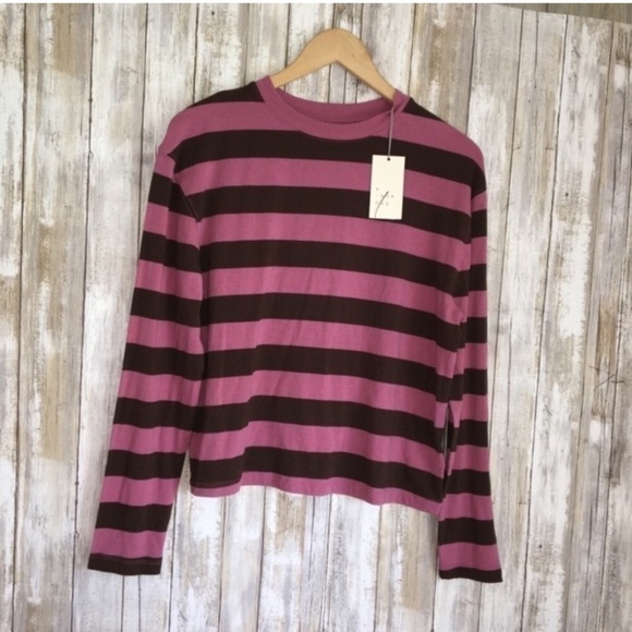 a new day Tops - NWT A New Day Pink & Brown Striped Long